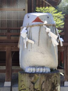 北野天満宮　狛鷽　銀色