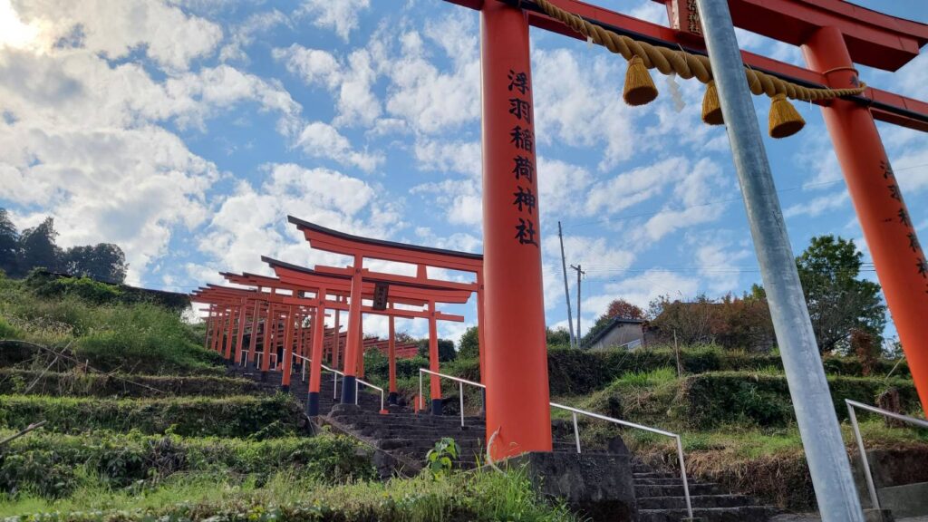 稲荷神社立ち並ぶ鳥居赤